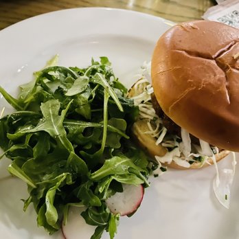 Naïve - Veg Burger with side salad - New American Near Me - Louisville, Kentucky