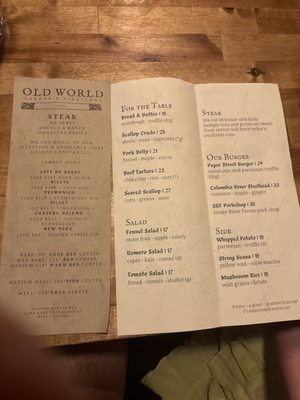 Menu photo 1 Old World Chophouse Leavenworth, WA Menu photo 1 Old World Chophouse Leavenworth, WA