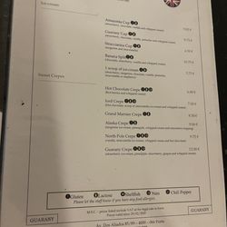 Guarany - Guarany menu October 2023