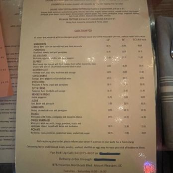 La Pizzeria - Menu - Pizza Near Me - Mount Pleasant, South Carolina