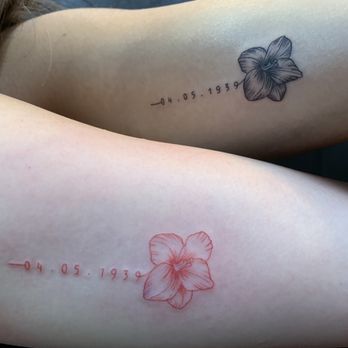 XY Tattoo Studio - cousin's matching tattoo in red - Tattoo Near Me - Los Angeles, California
