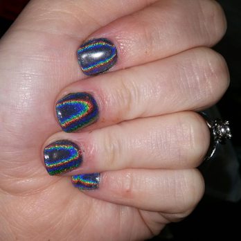 Top Art Nails - Holo nails under a flash on day 1 - Nail Salons Near Me - Fort Worth, Texas Top Art Nails - Holo nails under a flash on day 1 - Nail Salons Near Me - Fort Worth, Texas