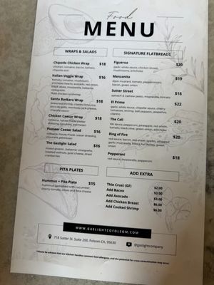Menu photo 2 Gaslight Company Folsom, CA