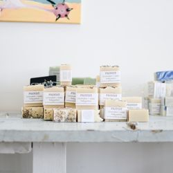 bodygoodies - frenchy, a lavender oat flour soap that we have all year round... we often recommend this bar for babies and kids with sensitive skin!
