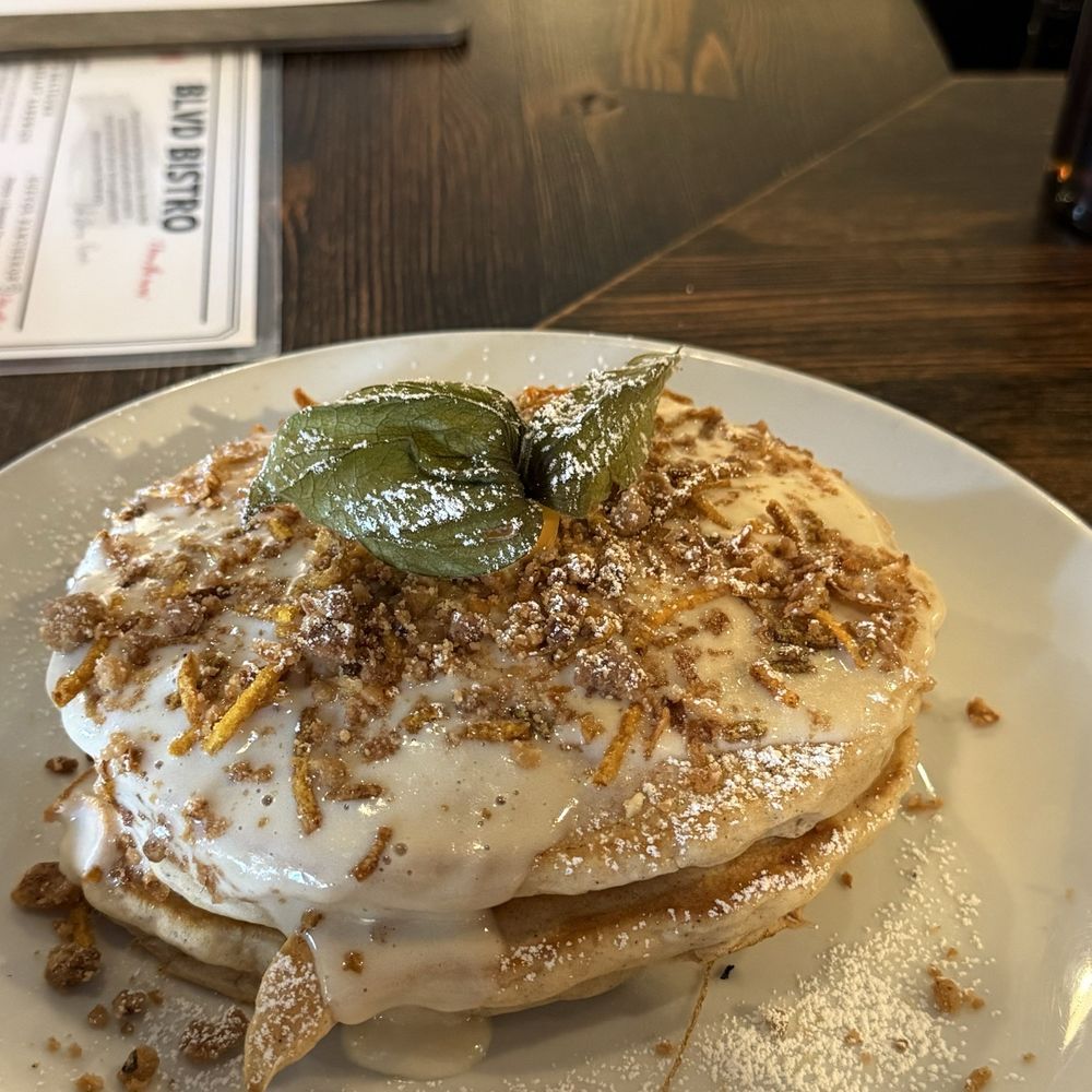 Blvd Bistro - Carrot Cake Pancakes - Breakfast & Brunch Near Me - North Vancouver, British Columbia