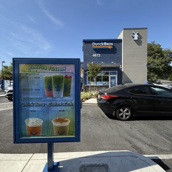 Dutch Bros Coffee - Drive-thru merging lanes - Juice Bars & Smoothies Near Me - Concord, California