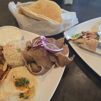 Cafe Petra - Katy - Lunch portion combo plate and lunch sandwich. Not pictured: feta salad. Yum! - Lebanese Near Me - Katy, Texas Cafe Petra - Katy - Lunch portion combo plate and lunch sandwich. Not pictured: feta salad. Yum! - Lebanese Near Me - Katy, Texas
