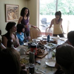 Five Oaks - Main dining space, with the grill in the background.