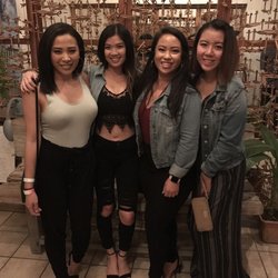 Mixology Fusion Bar - My girlfriends and I entering the restaurant down to the bar/lounge area