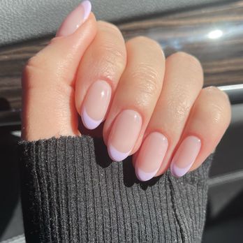 QTQL Nailbar - Gel manicure with lilac French - Nail Technicians Near Me - Beverly Hills, California QTQL Nailbar - Gel manicure with lilac French - Nail Technicians Near Me - Beverly Hills, California