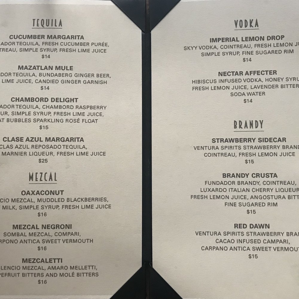 The Imperial - Imperial menu: Tequila, Mezcal, Vodka, and Brandy - Lounges Near Me - Goleta, California The Imperial - Imperial menu: Tequila, Mezcal, Vodka, and Brandy - Lounges Near Me - Goleta, California