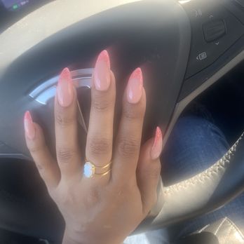 Emme Beauty - pink french tip stiletto nails - Waxing Near Me - Boerne, Texas Emme Beauty - pink french tip stiletto nails - Waxing Near Me - Boerne, Texas
