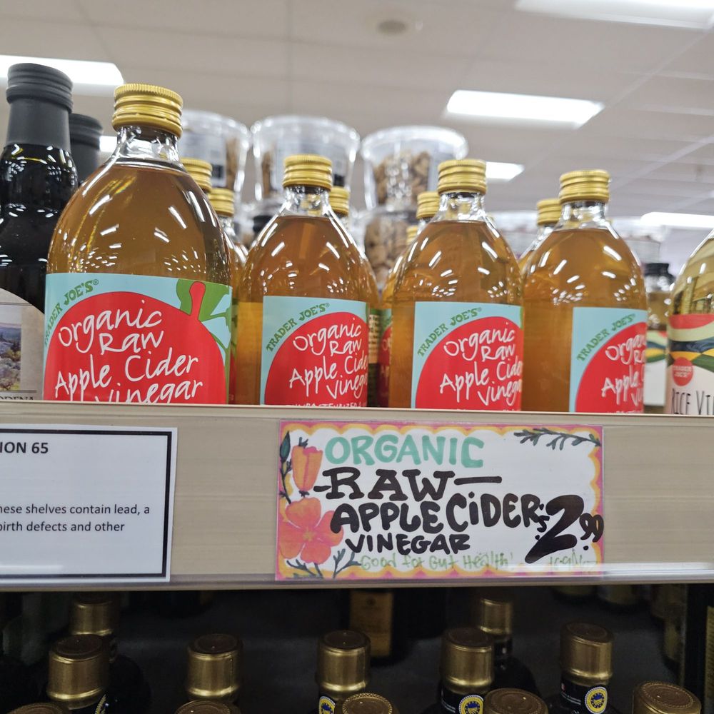 Trader Joe's - Organic Raw Apple Cider Vinegar. Cheap! - Grocery Near Me - Fremont, California Trader Joe's - Organic Raw Apple Cider Vinegar. Cheap! - Grocery Near Me - Fremont, California