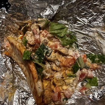 Gyro Hut - Lamb and chicken gyro! Looks messy but SO SO GOOD! Did not disappoint - Mediterranean Near Me - Houston, Texas Gyro Hut - Lamb and chicken gyro! Looks messy but SO SO GOOD! Did not disappoint - Mediterranean Near Me - Houston, Texas