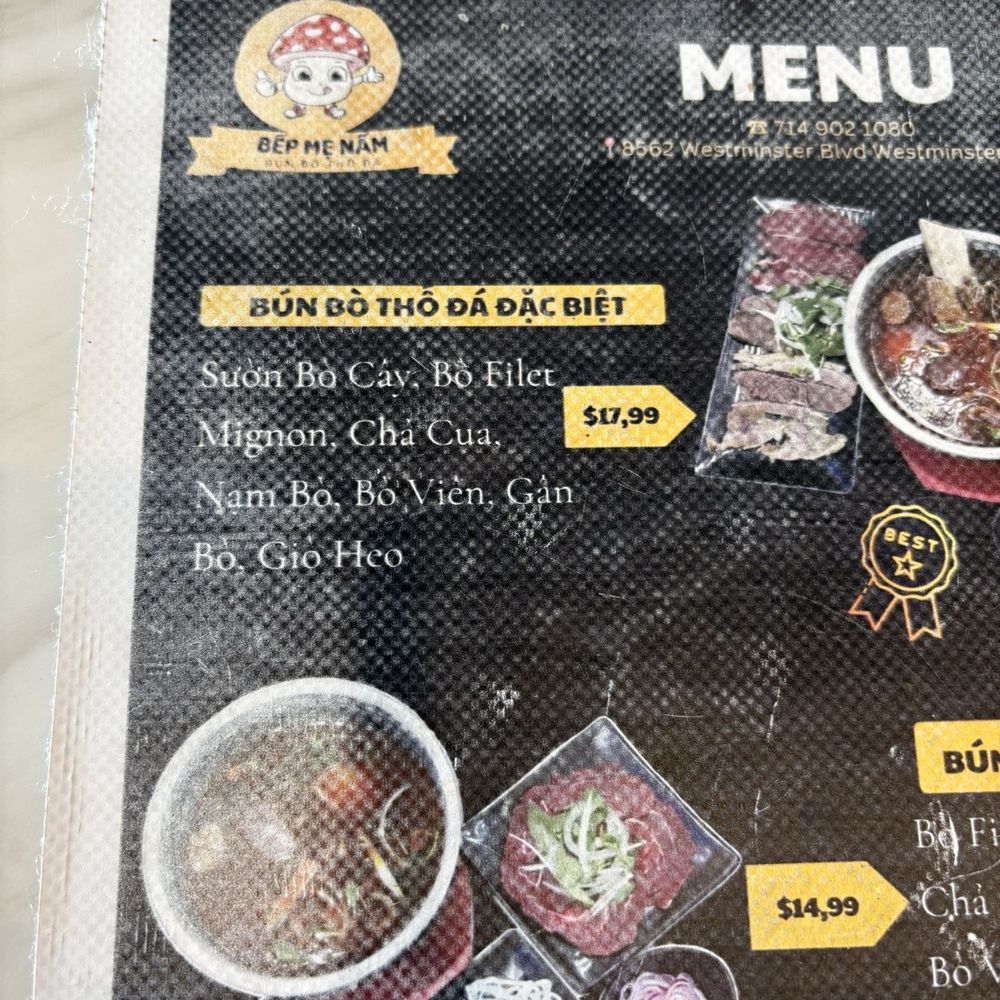 Bep Me Nam Bun Bo Tho Da - Vietnamese Near Me - Westminster, California