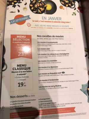 Menu photo 1 Léon de Bruxelles Paris, 75 Menu photo 1 Léon de Bruxelles Paris, 75