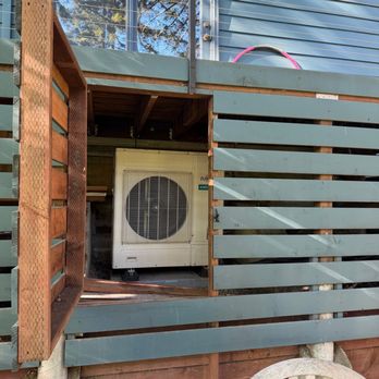 1-888-Heat-Pumps - Outdoor unit placed totally out of the way under rear deck - silent and effective! - Heating & Air Conditioning/HVAC Near Me - Berkeley, California