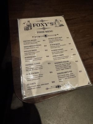 Menu photo 1 Foxy's Proper Pub Austin, TX