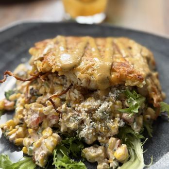 Leftovers Cafe - Yuca crusted Corvina over Mexican street corn - Seafood Near Me - Jupiter, Florida