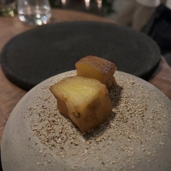 Meteora - Chef's treat - mezcal infused pineapple with nutmeg sprinkled - New American Near Me - Los Angeles, California Meteora - Chef's treat - mezcal infused pineapple with nutmeg sprinkled - New American Near Me - Los Angeles, California