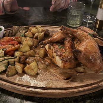 Settecento - Pollo Arrosto wood fired 24 hr marinated whole chicken, roasted potatoes, grilled vegetables serves 2 guests - Italian Near Me - Los Angeles, California