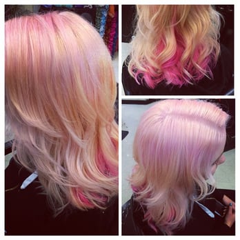 Kelly & Co - Baby Pink Ombre with a Splash of Pink underneath By Pinky - Hair Salons Near Me - Sutton, Massachusetts Kelly & Co - Baby Pink Ombre with a Splash of Pink underneath By Pinky - Hair Salons Near Me - Sutton, Massachusetts