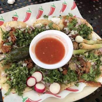 Villa's Patio Mexican Restaurant - Tacos El Paizas - looks much better than it tasted, but you can see the ridiculous amount of cilantro and onion (more than the meat). - Mexican Near Me - Marion, Iowa