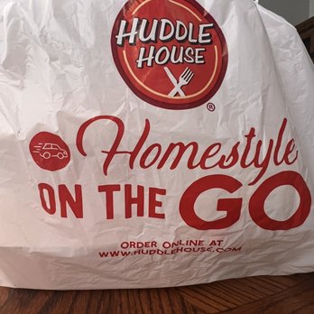 Huddle House - a bag of food on a table - Diners Near Me - Hueytown, Alabama Huddle House - a bag of food on a table - Diners Near Me - Hueytown, Alabama
