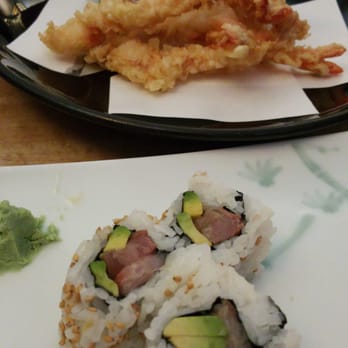 Ikenohana - Shrimp tempura and half of the hamachi / avocado roll - Japanese Near Me - Beaverton, Oregon Ikenohana - Shrimp tempura and half of the hamachi / avocado roll - Japanese Near Me - Beaverton, Oregon
