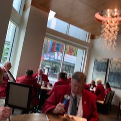 Gazette Restaurant - The WI Lions enjoying breakfast together.