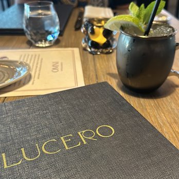 Lucero Rooftop Restaurant + Bar - Mezcal mule w menu - Bars Near Me - Tempe, Arizona
