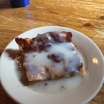 Rock Cafe - Bread pudding with rum sauce - very nice! Huge! - German Near Me - Stroud, Oklahoma Rock Cafe - Bread pudding with rum sauce - very nice! Huge! - German Near Me - Stroud, Oklahoma