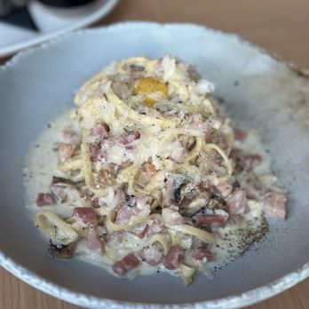 Queens Harbour - Miso carbonara - Mediterranean Near Me - Toronto, Ontario
