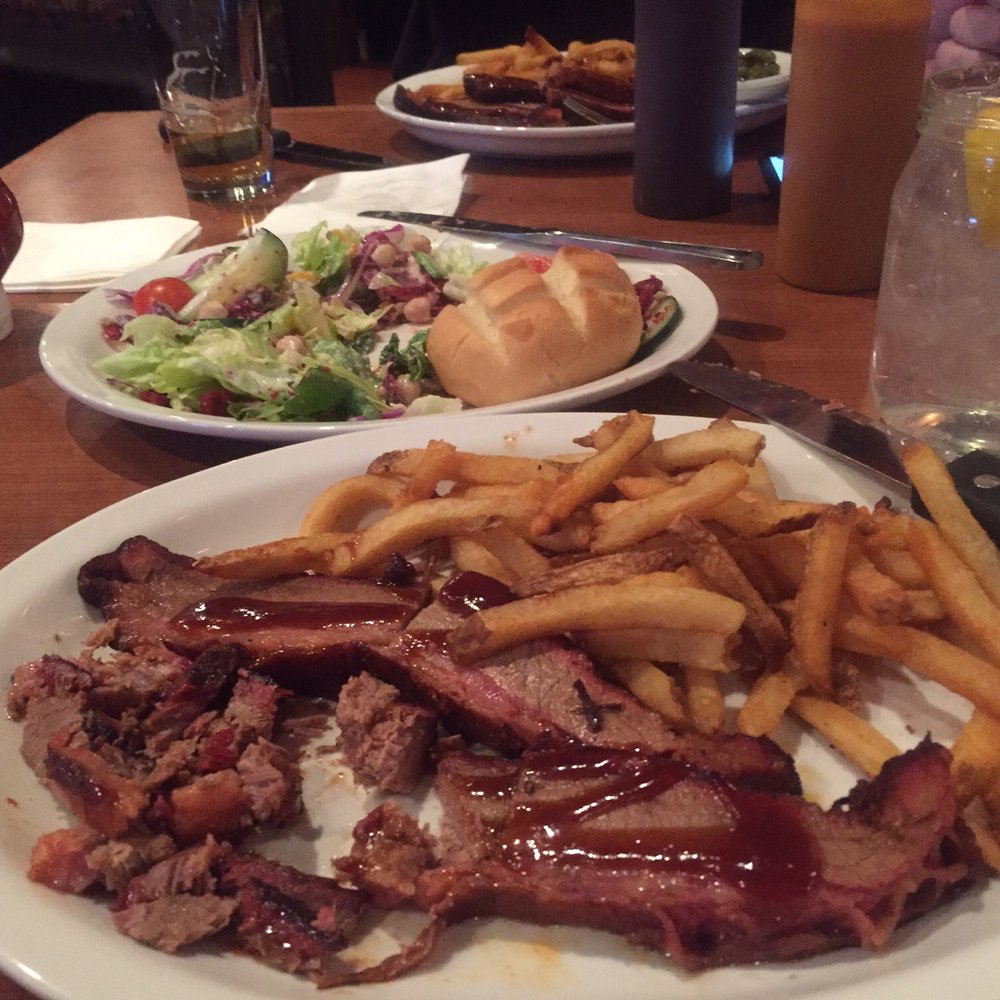 Moonshiners - Brisket with fries and salad from the salad bar. - American Near Me - Pahrump, Nevada Moonshiners - Brisket with fries and salad from the salad bar. - American Near Me - Pahrump, Nevada
