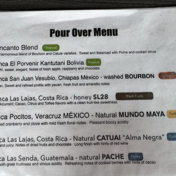 Origen Coffee Roasters - Pour over coffee menu - Coffee & Tea Near Me - Carlsbad, California