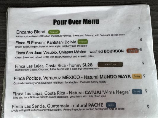 Menu photo 2 Origen Coffee Roasters Carlsbad, CA