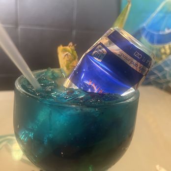 Patron Restaurant - It's called Irish trash can-gin,rum, vodka, peach schnapps, blue curaçao,triple sec and Red Bull!! - Mexican Near Me - Old Orchard Beach, Maine Patron Restaurant - It's called Irish trash can-gin,rum, vodka, peach schnapps, blue curaçao,triple sec and Red Bull!! - Mexican Near Me - Old Orchard Beach, Maine