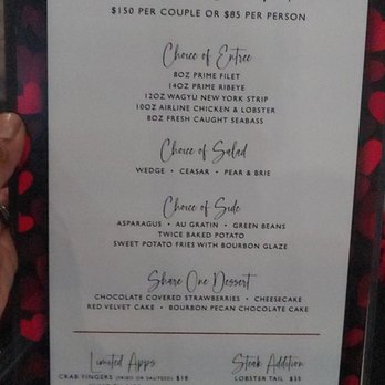 The Pompano - Valentine's Menu - Steakhouses Near Me - Port Neches, Texas