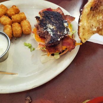 Knapp's Restaurant - My husband tried to eat his burger but just couldn't finish with it being so burnt. - Dive Bars Near Me - Tacoma, Washington