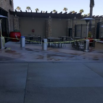 Sun Coast Park - the only reason for the caution tape is for the power washing. - Hotels Near Me - Anaheim, California
