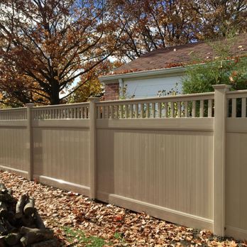 Superior Fence Installations - Vinyl Khaki Spindle Top - Fences & Gates Near Me - Joliet, Illinois Superior Fence Installations - Vinyl Khaki Spindle Top - Fences & Gates Near Me - Joliet, Illinois