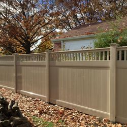 Superior Fence Installations - Vinyl Khaki Spindle Top