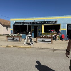 Outside of the coffee and beer bar.