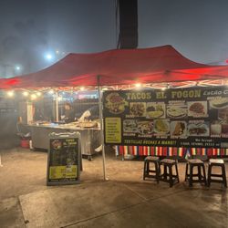 Tacos El Fogon - Stand is located at the northwest corner of Hollywood at Gower by the 24/7 7-Eleven and Subway. The guy claims they open till 4am.