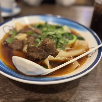 Noodle Dynasty - Beef Braised Noodles (Wide Flat Noodles) - Noodles Near Me - Beaverton, Oregon Noodle Dynasty - Beef Braised Noodles (Wide Flat Noodles) - Noodles Near Me - Beaverton, Oregon