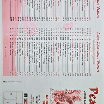 Peacock Chinese Restaurant - Menu back, 01Dec2025 - Chinese Near Me - North Franklin, Connecticut Peacock Chinese Restaurant - Menu back, 01Dec2025 - Chinese Near Me - North Franklin, Connecticut