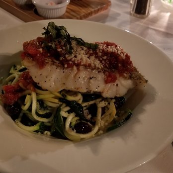 Shamus Restaurant - Wild-caught Grouper filet over a bed of zucchini noodles - New American Near Me - Lockport, New York Shamus Restaurant - Wild-caught Grouper filet over a bed of zucchini noodles - New American Near Me - Lockport, New York