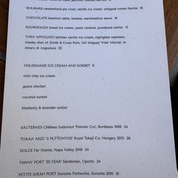 Bear at Stanly Ranch - Dessert menu - New American Near Me - Napa, California Bear at Stanly Ranch - Dessert menu - New American Near Me - Napa, California
