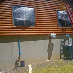 AJ's Painting - Jim Thorpe log cabin staining