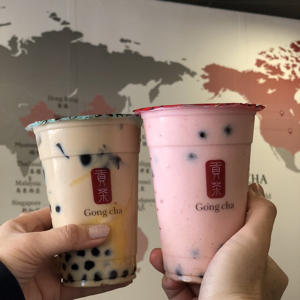 Gong Cha - Earl Grey Milk Tea with 3 J's and Strawberry Milk Slush - Bubble Tea Near Me - Austin, Texas Gong Cha - Earl Grey Milk Tea with 3 J's and Strawberry Milk Slush - Bubble Tea Near Me - Austin, Texas